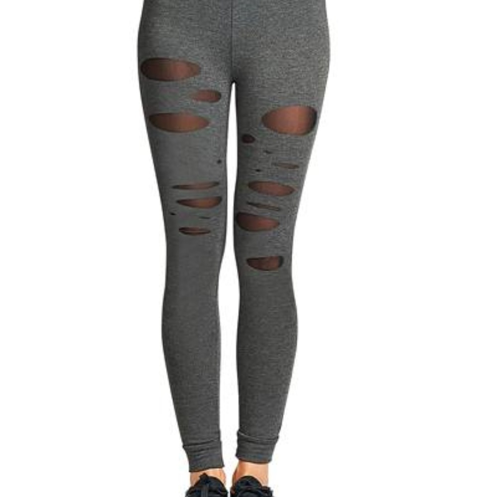 Grey Cut Out Leggings